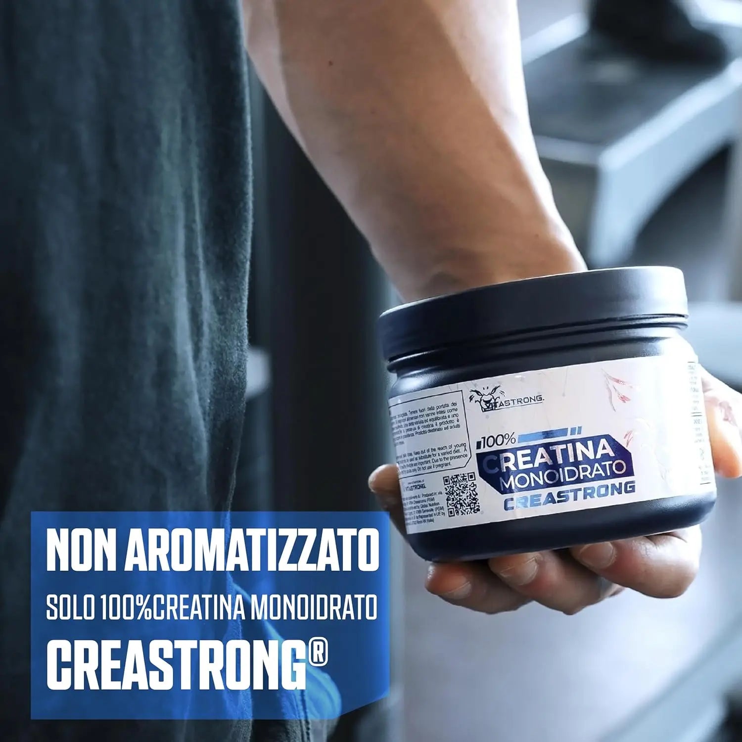 Creatine Monohydrated Creatine 3000Mg Creastrong Pure, Creatine Powder without Additives for Pre, Intra, Post Workout, Alternative to Creatine Capsules and Tablets, Creatine Vitastrong 250G Soluble and Certified